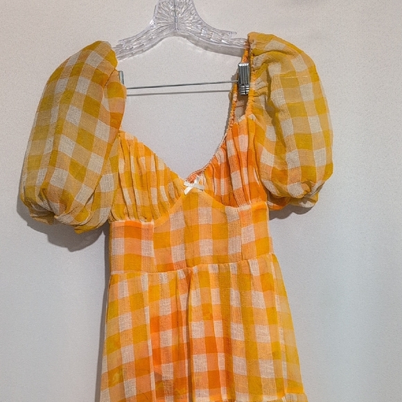 For Love And Lemons Yellow Gingham Maxi Dress - Picture 4 of 9